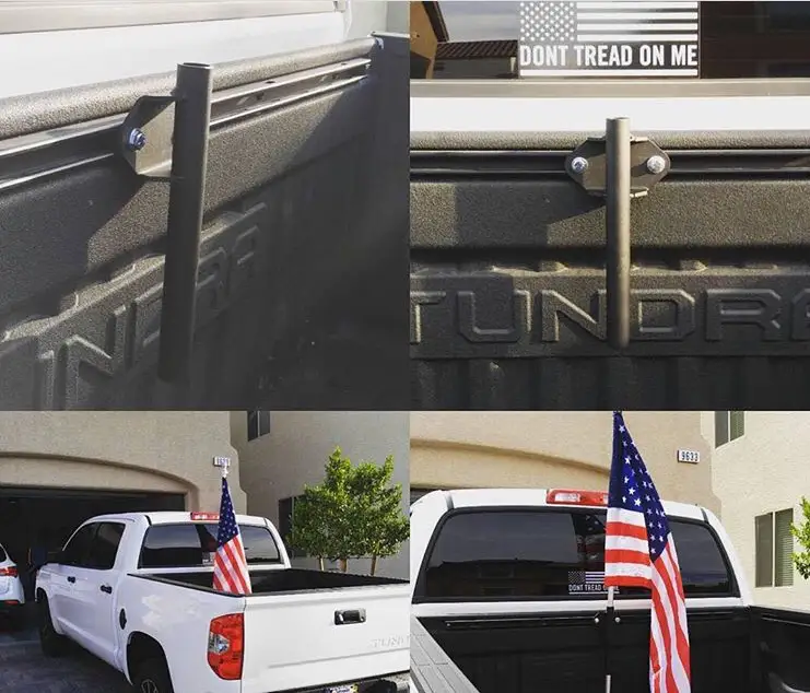 Rago Fabrication Toyota Tundra & Tacoma Bed Rail Flag Holder by Rago Fabrication