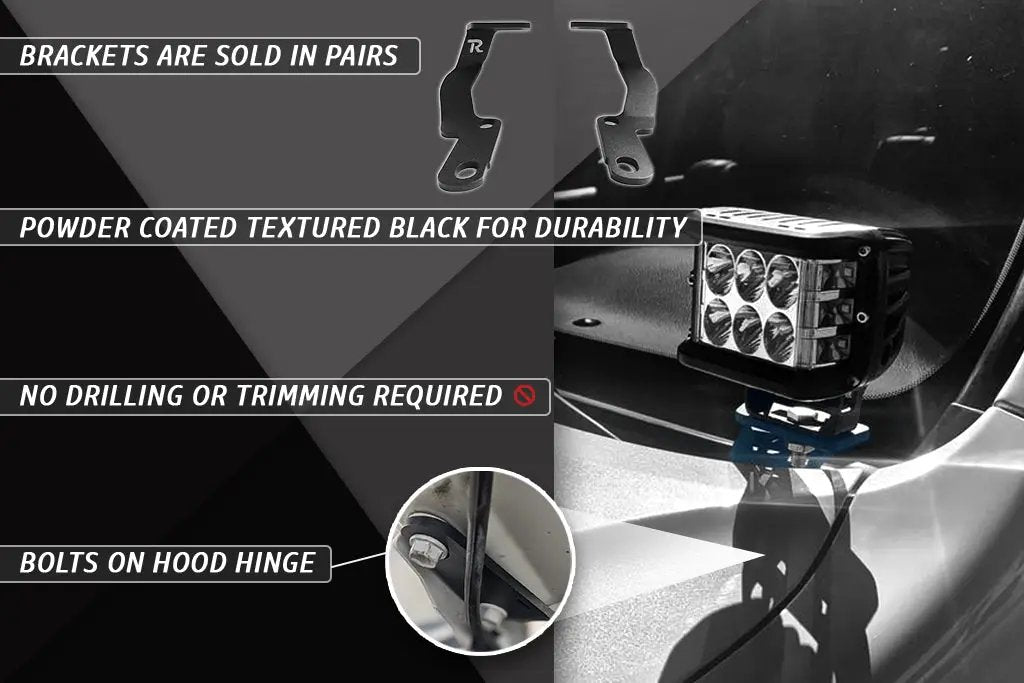 Rago Fabrication 2002-2009 1st Generation Lexus GX470 Ditch Light Brackets by Rago Fabrication