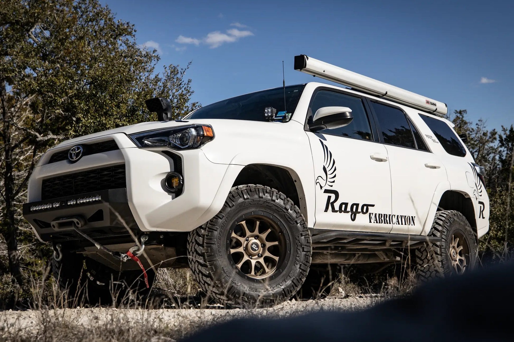 Rago Fabrication 2010-2023 5th Gen Toyota 4Runner Low Profile Ditch Light Brackets by Rago Fabrication