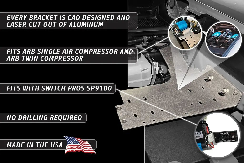 Rago Fabrication 2016-2023 3rd Gen Tacoma Air Compressor Mount by Rago Fabrication