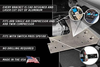 Rago Fabrication 2016-2023 3rd Gen Tacoma Air Compressor Mount by Rago Fabrication