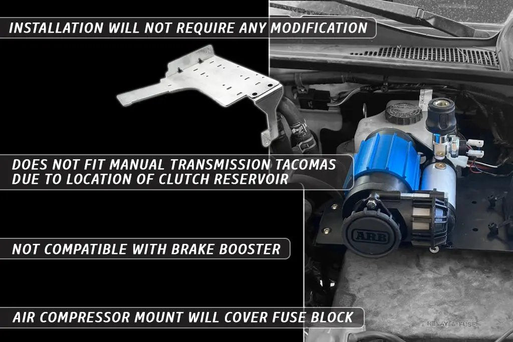Rago Fabrication 2016-2023 3rd Gen Tacoma Air Compressor Mount by Rago Fabrication