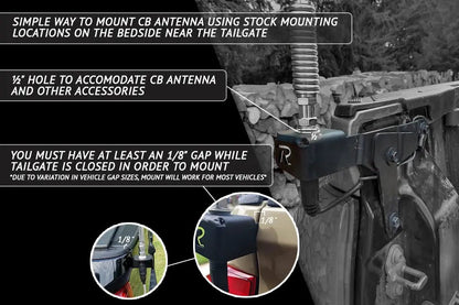 Rago Fabrication 2016-2023 3rd Gen Toyota Tacoma CB Antenna Mount or Whip Flag Mount by Rago Fabrication