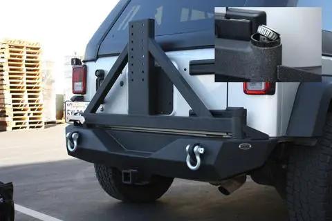 DV8 Offroad 07-18 Jeep JK Jeep Stubby Rear Bumper; BRG Carrier by DV8 Offroad