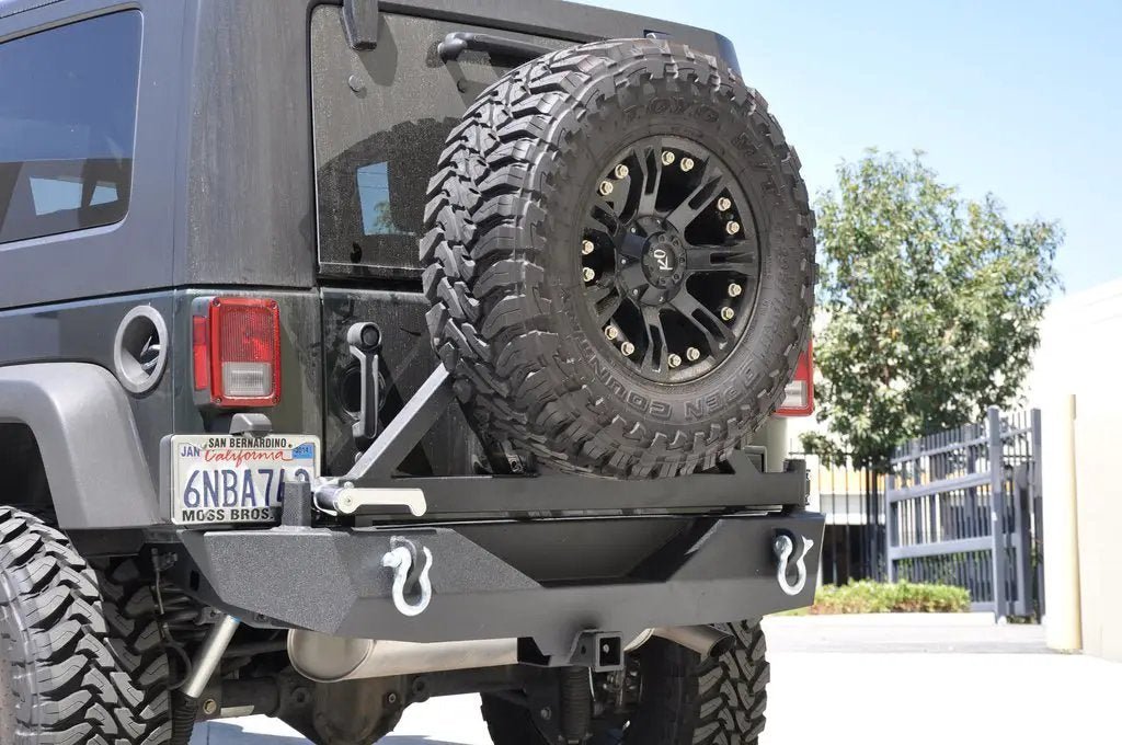 DV8 Offroad 07-18 Jeep JK Jeep Stubby Rear Bumper; BRG Carrier by DV8 Offroad