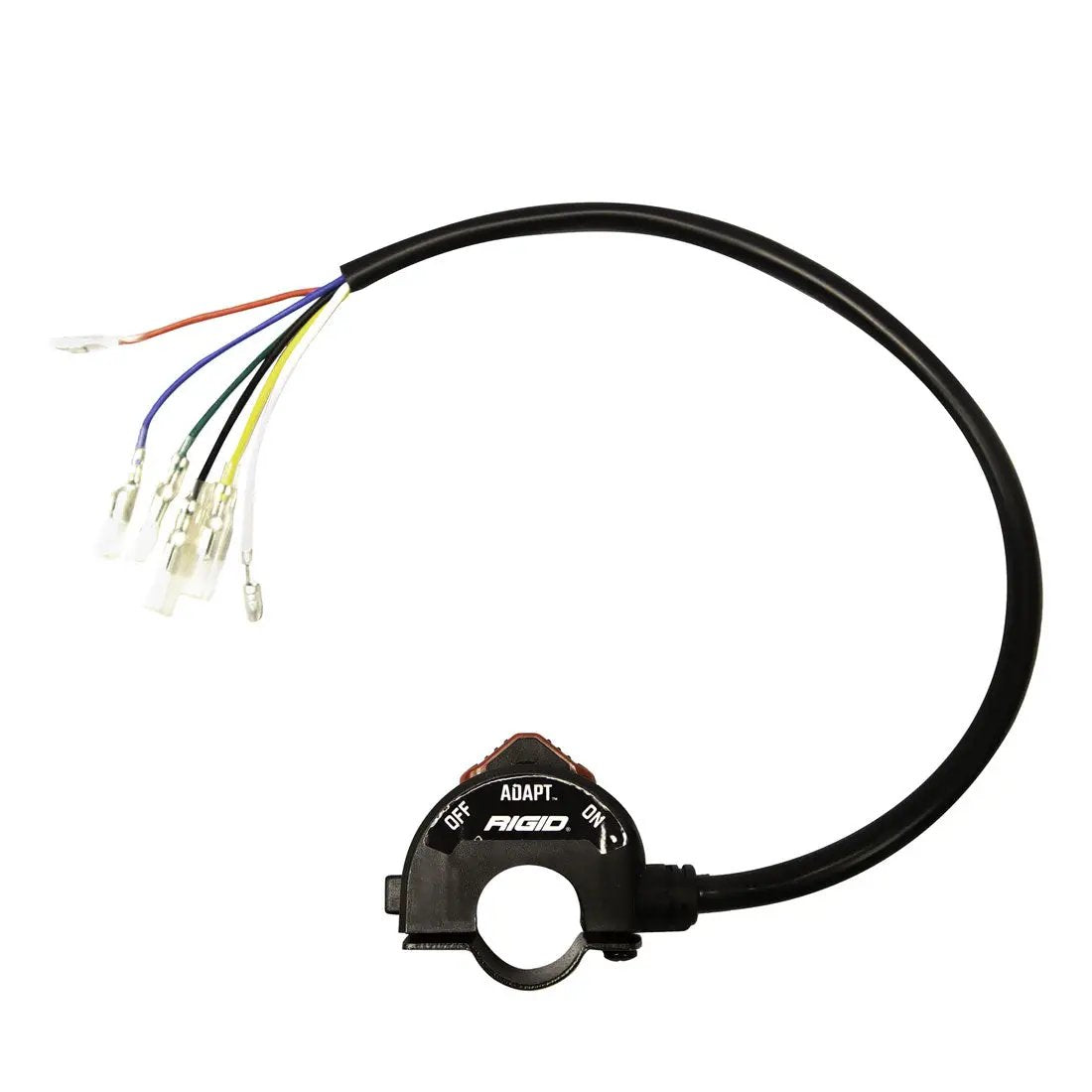 RIGID Industries Adapt XE Extreme Enduro Ready To Ride Moto Kit, Includes LED Light With 3 Lighting Zones And GPS Module, Yellow Light Cover, White Number Plate, Wire Harness, 3 Position Kill Switch, And Mounting Kit by RIGID Industries
