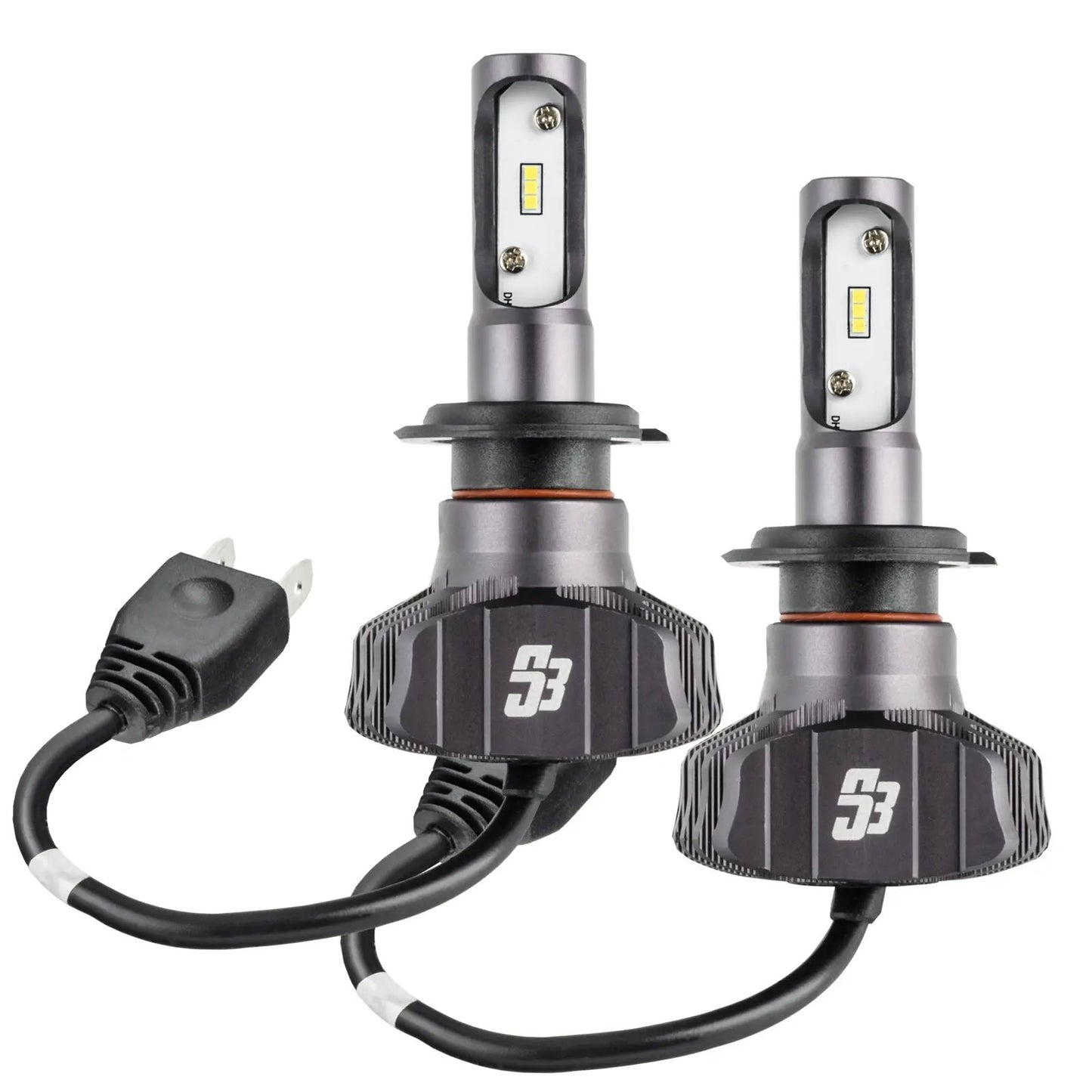 Oracle Lighting The H7 S3 LED Headlight Bulb Conversion Kit is made from a 6160 aluminum housing with a double layer copper PCB. Packed in a low profile design to help reduce fitment issues and has the industry leading luminous efficacy. by Oracle Lighting