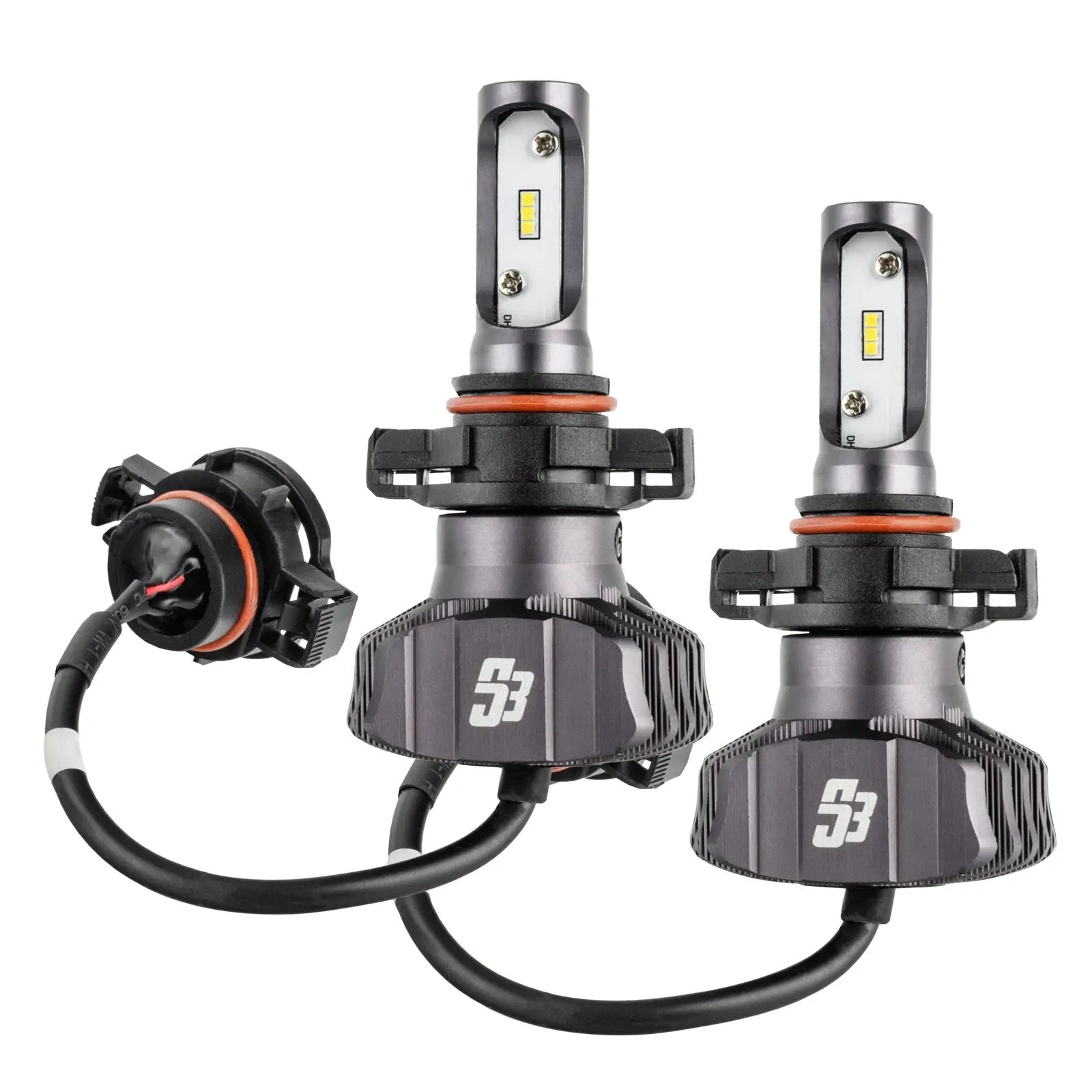 Oracle Lighting The H16 S3 LED Headlight Bulb Conversion Kit is made from a 6160 aluminum housing with a double layer copper PCB. Packed in a low profile design to help reduce fitment issues and has the industry leading luminous efficacy. by Oracle Lighting