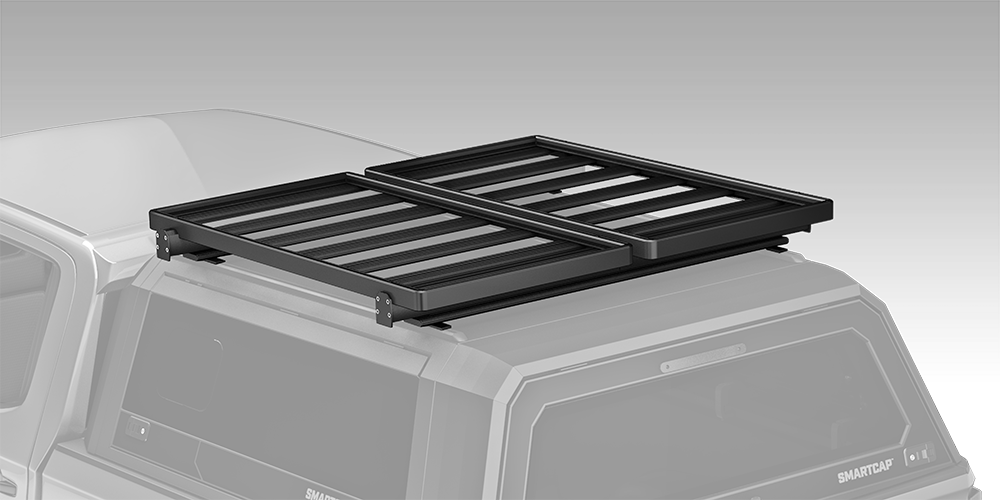 Выдвижной багажник RAM 1500 для RAM 1500 2019-2026 с кузовом 6,4 фута и надстройкой SmartCap. Подходит для надстроек с серийными номерами, оканчивающимися на "MB", "WH" или "SA".