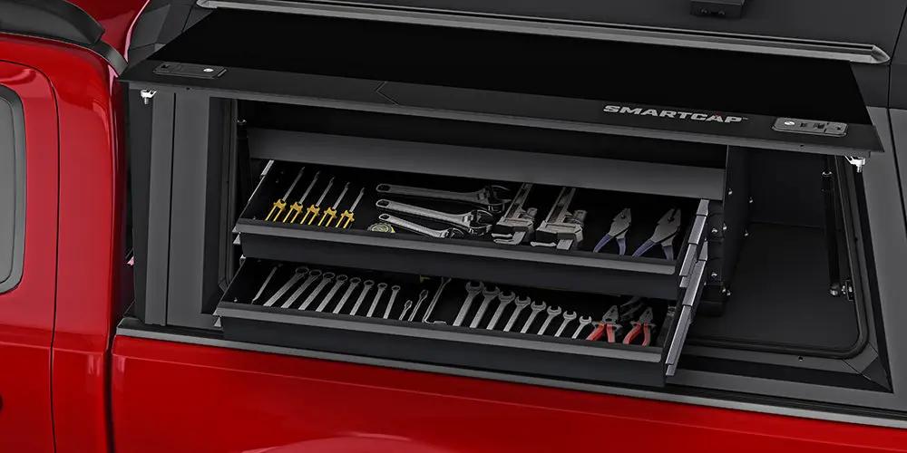 RSI SmartCap Truck Bed Drawer Drawer-Bin 20-Up Jeep Gladiator 5' EVO and EVOc Applications 5 Foot Left Side Mount SmartCap(R) Fits all Jeep Gladiator EVO Series Caps by RSI SmartCap