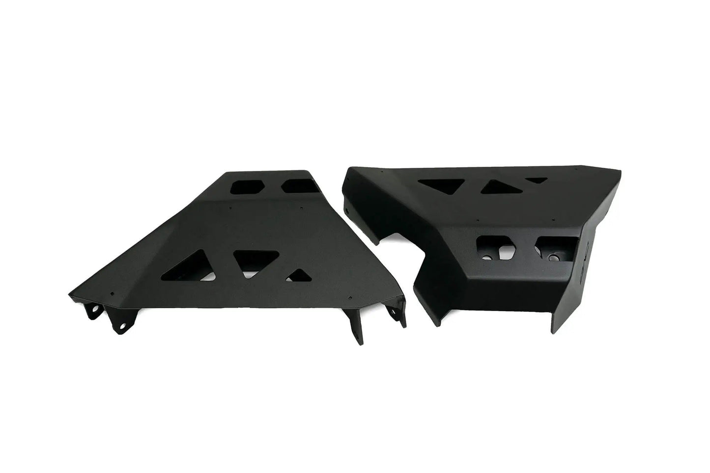 DV8 Offroad A-Arm Skid Plate for the 2021+ Bronco was designed to protect the aluminum front, lower control arms from rocks and other obstacles on the trail. Made from 3.5mm steel and finished in a micro-texture black powder coat. by DV8 Offroad