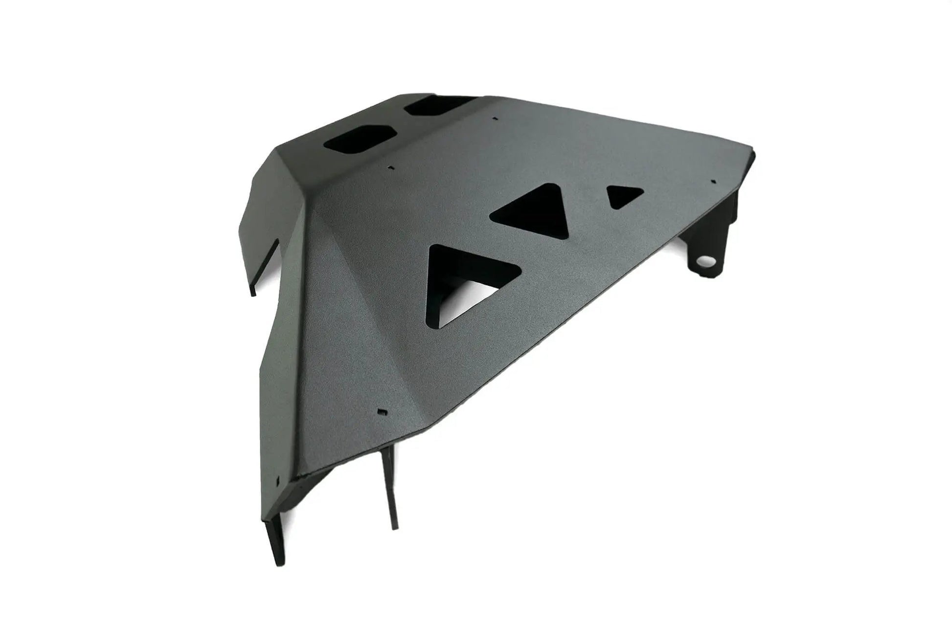 DV8 Offroad A-Arm Skid Plate for the 2021+ Bronco was designed to protect the aluminum front, lower control arms from rocks and other obstacles on the trail. Made from 3.5mm steel and finished in a micro-texture black powder coat. by DV8 Offroad