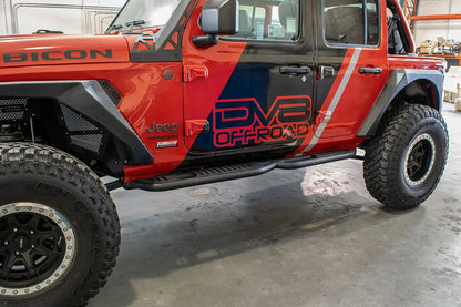 DV8 Offroad 18+ Jeep JL 4-Door Boxed Rock Slider with Step by DV8 Offroad