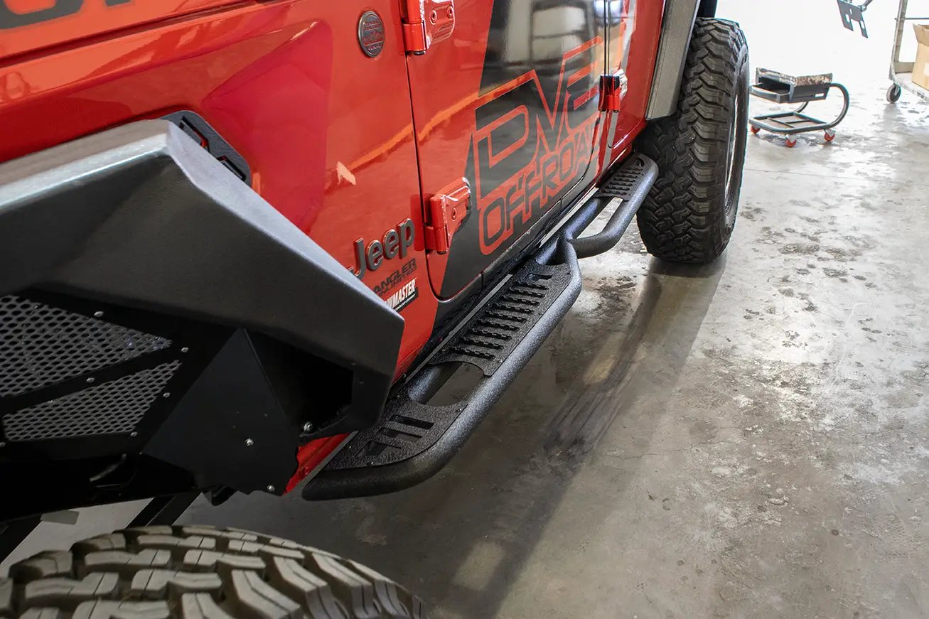 DV8 Offroad 18+ Jeep JL 4-Door Boxed Rock Slider with Step by DV8 Offroad