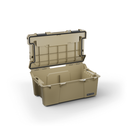 DECKED Sixer 16 Case - Includes one (1) weatherproof 16-liter latching case and one (1) Cargo Tray - In Desert Tan with black latches by DECKED