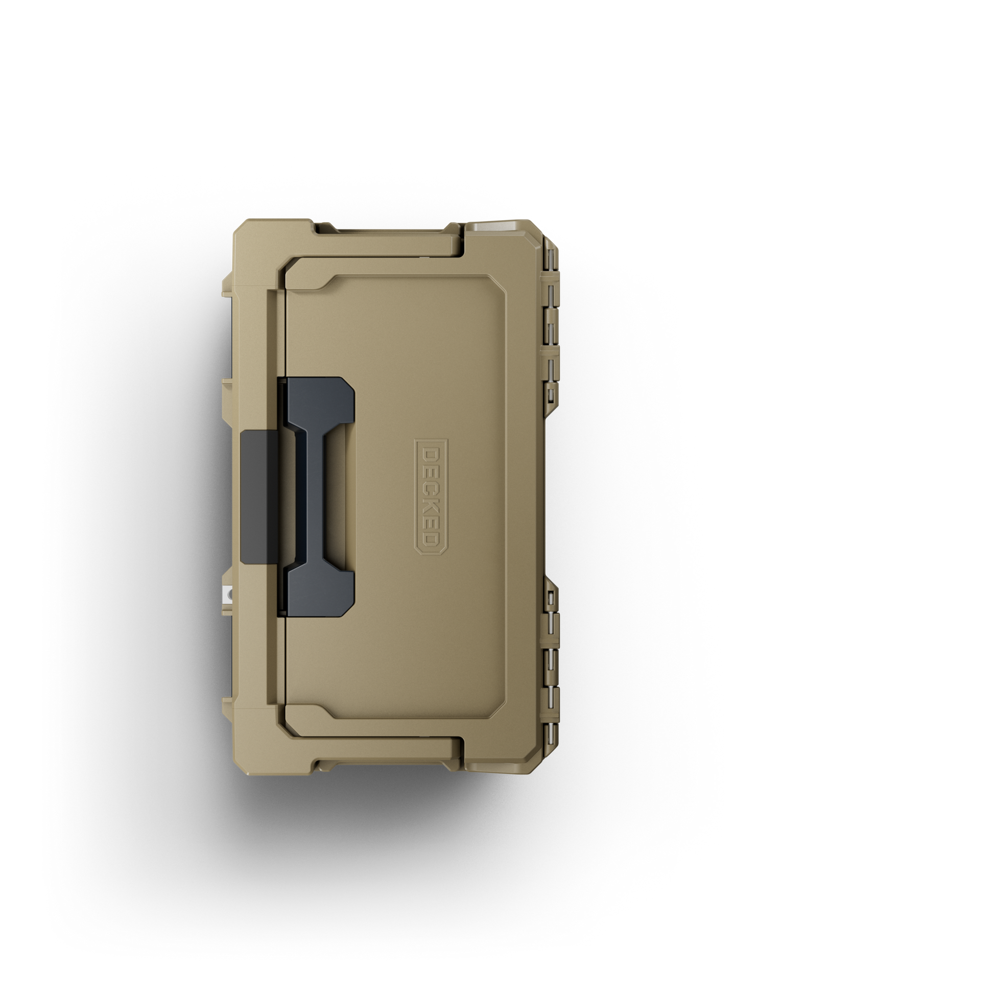 DECKED Sixer 16 Case - Includes one (1) weatherproof 16-liter latching case and one (1) Cargo Tray - In Desert Tan with black latches by DECKED