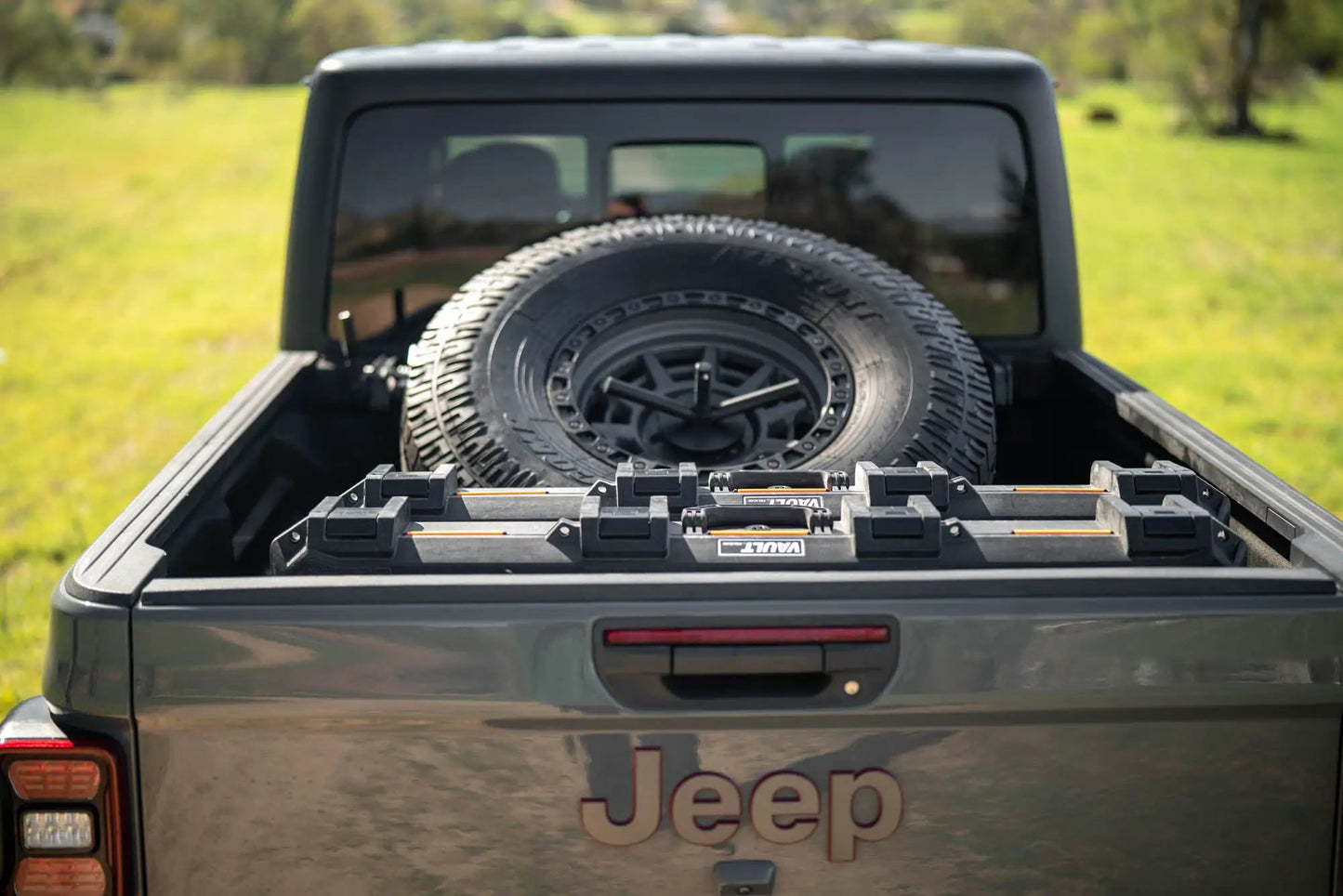 DV8 Offroad 2020-2025 Jeep Gladiator JT Adjustable In-Bed Tire Carrier by DV8 Offroad