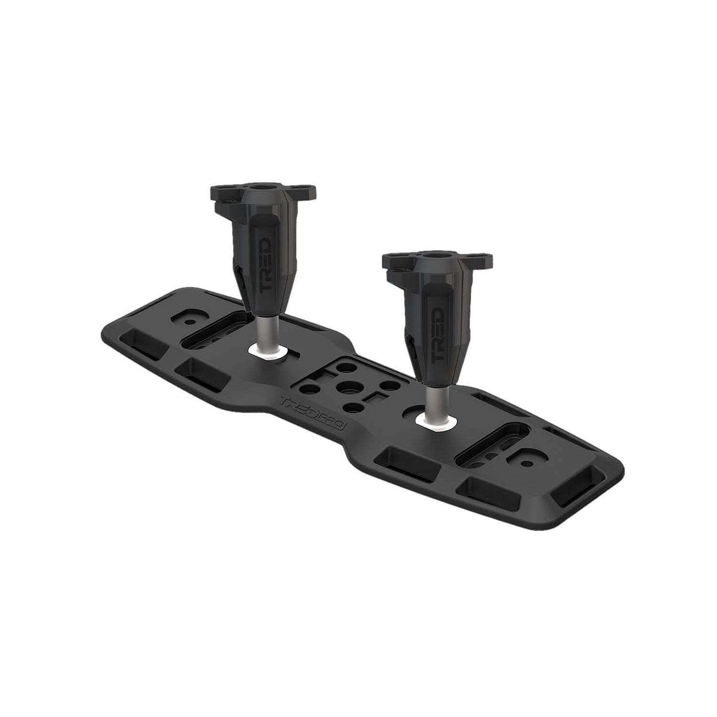 ARB TRED Quick Release Mounting Kit combines the TRED Mounting Baseplate (TPMP01) and Quick Release Pins (T2QRMP) for securing 2 or 4 TRED Recovery Boards.