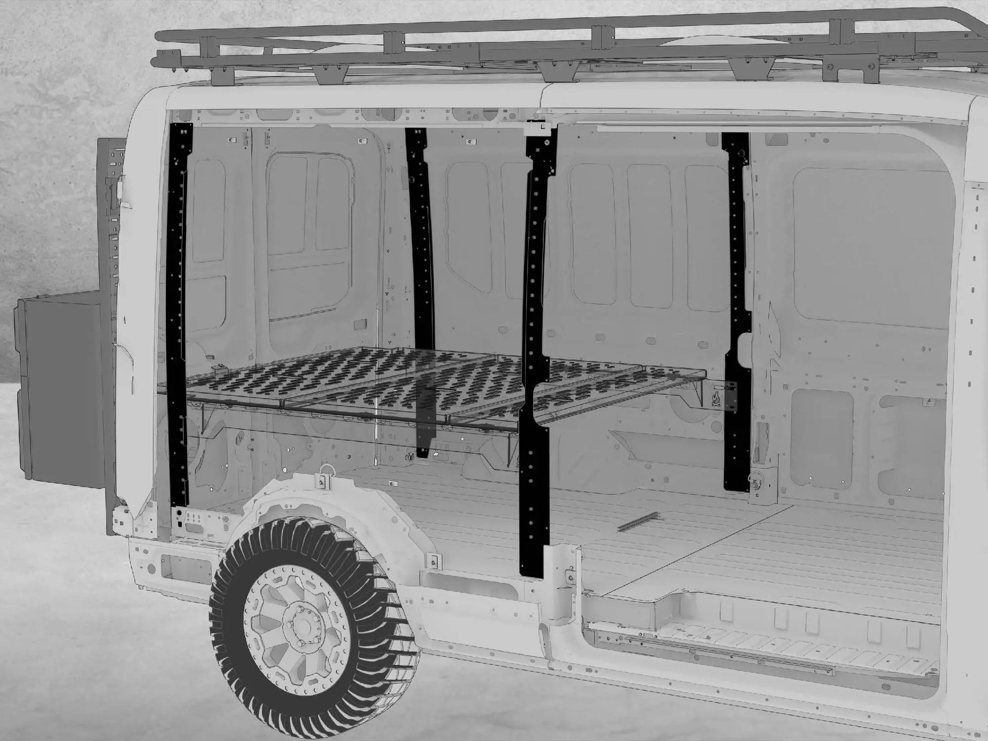 Flatline Van Co. Transit Mid Roof Bed Bracket by Flatline Van Co.