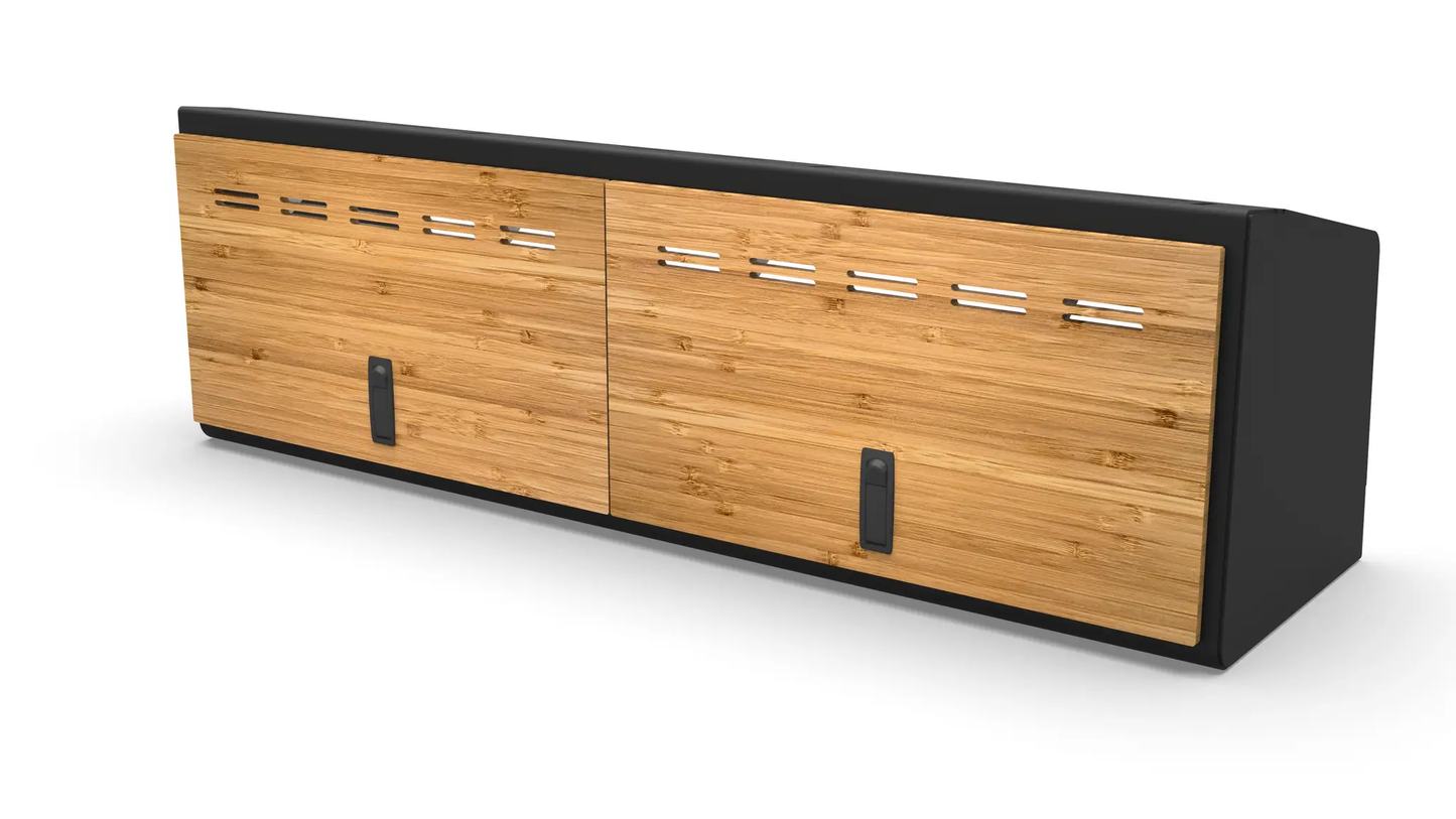 Flatline Van Co. 48" Upper Cabinet Black - Bamboo Door by Flatline Van Co.