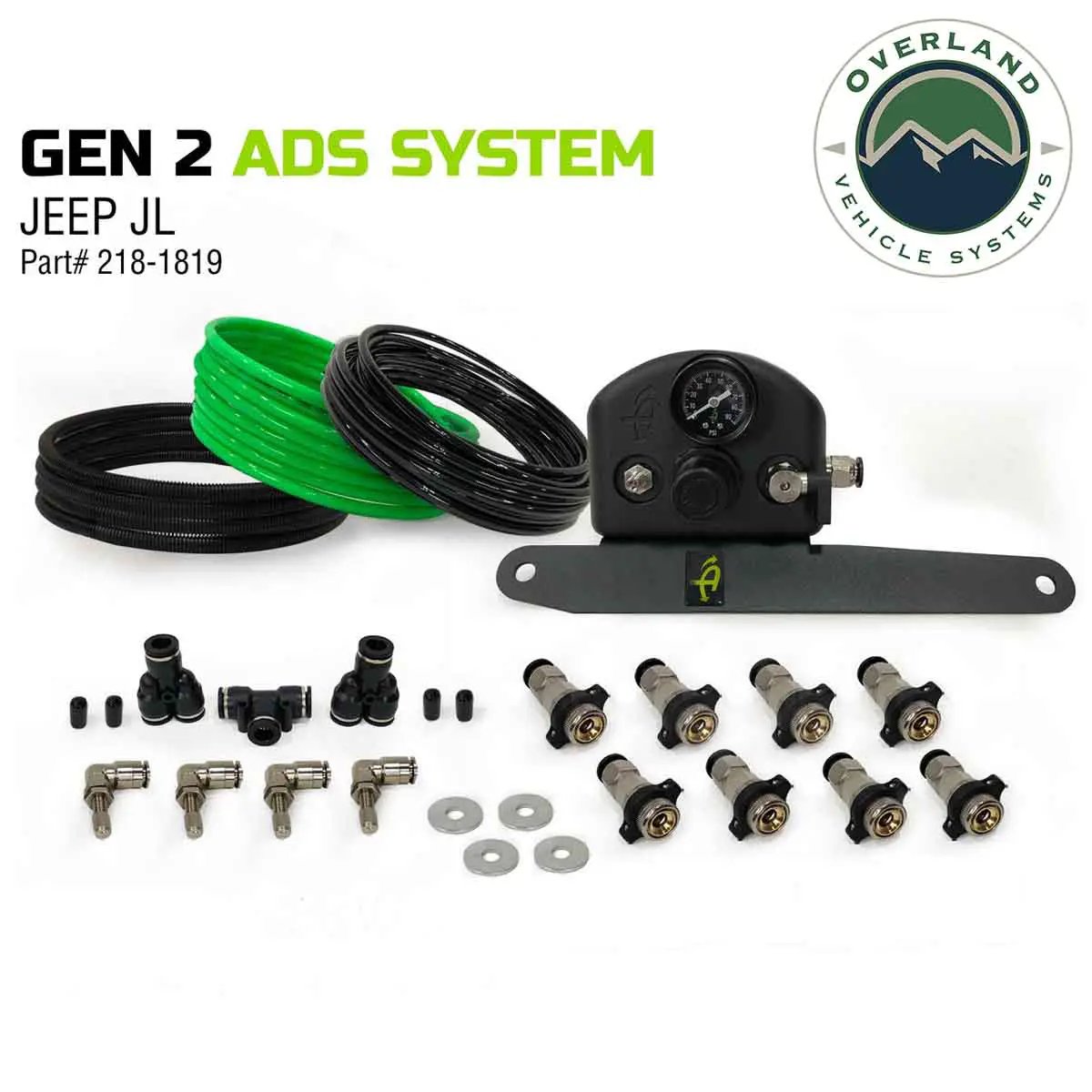 UDA 4 Tire Inflation System - Jeep Engine Mount With Box, Fittings, Hoses & Storage Bag - Black by UDA