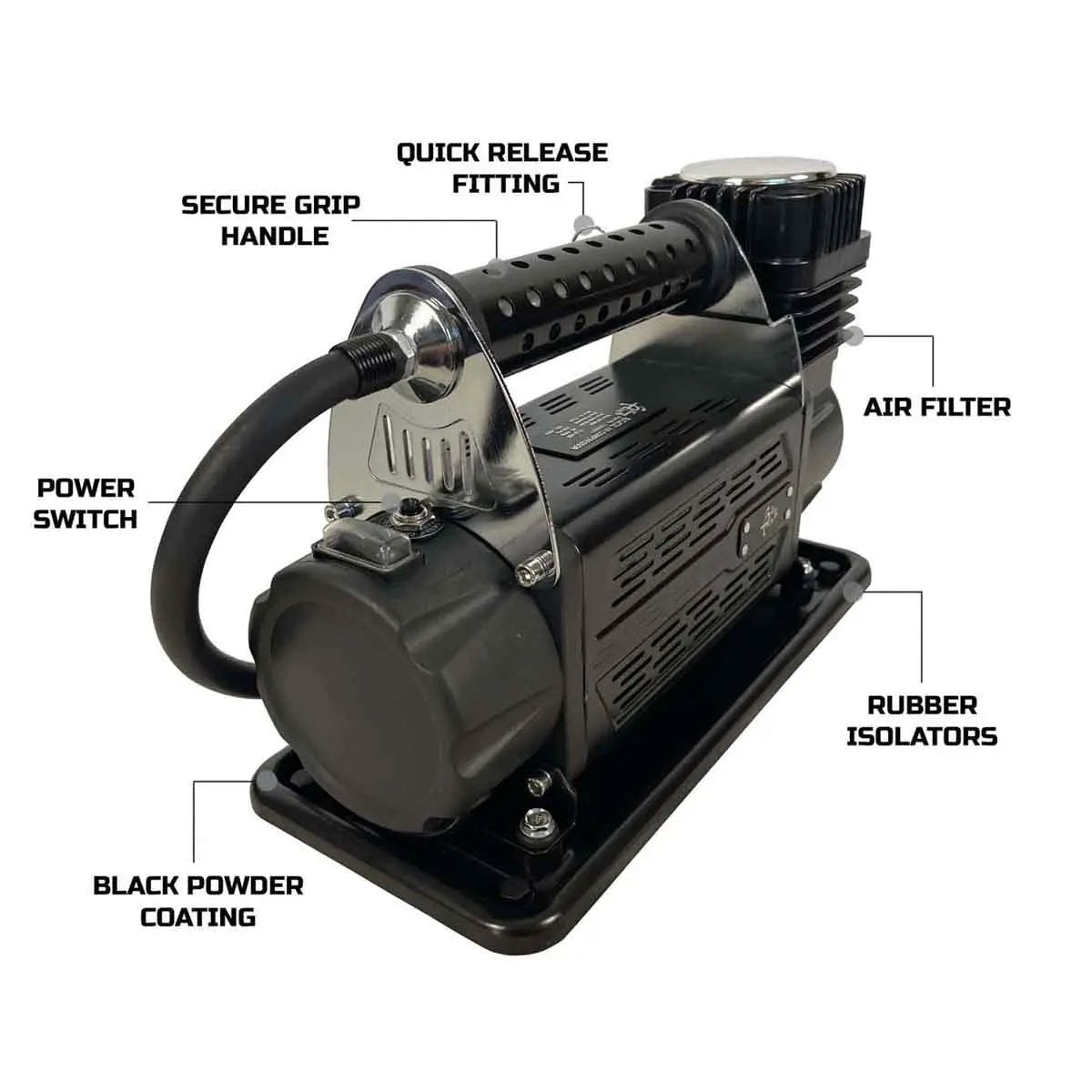 UDA EGOI Portable Air Twin Compressor System 5.6 CFM With Storage Bag, Hose & Attachments - Single Motor by UDA