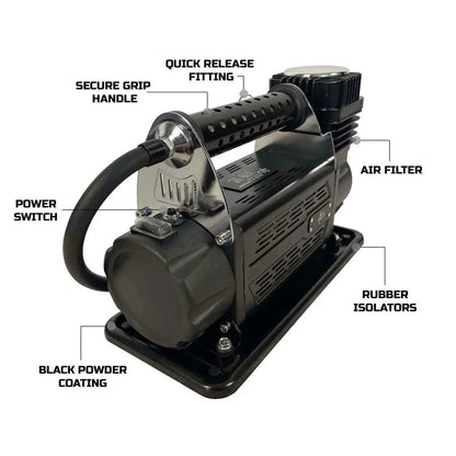 UDA EGOI Portable Air Twin Compressor System 5.6 CFM With Storage Bag, Hose & Attachments - Single Motor by UDA