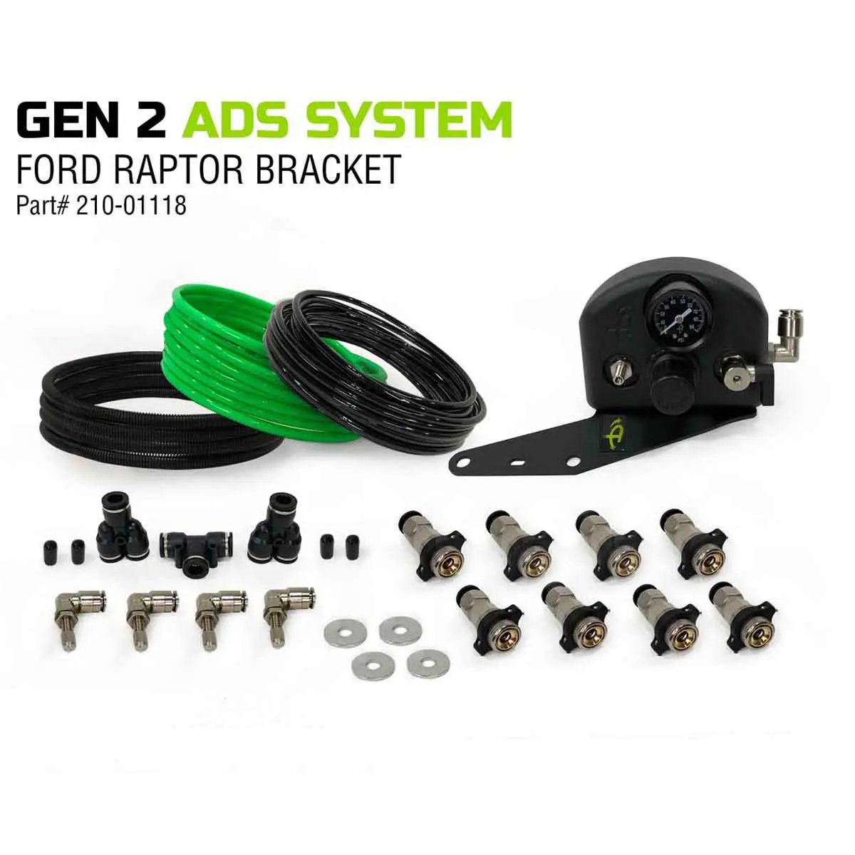 UDA 4 Tire Inflation System - Ford Engine Mount With Box, Fittings, Hoses & Storage Bag - Black by UDA