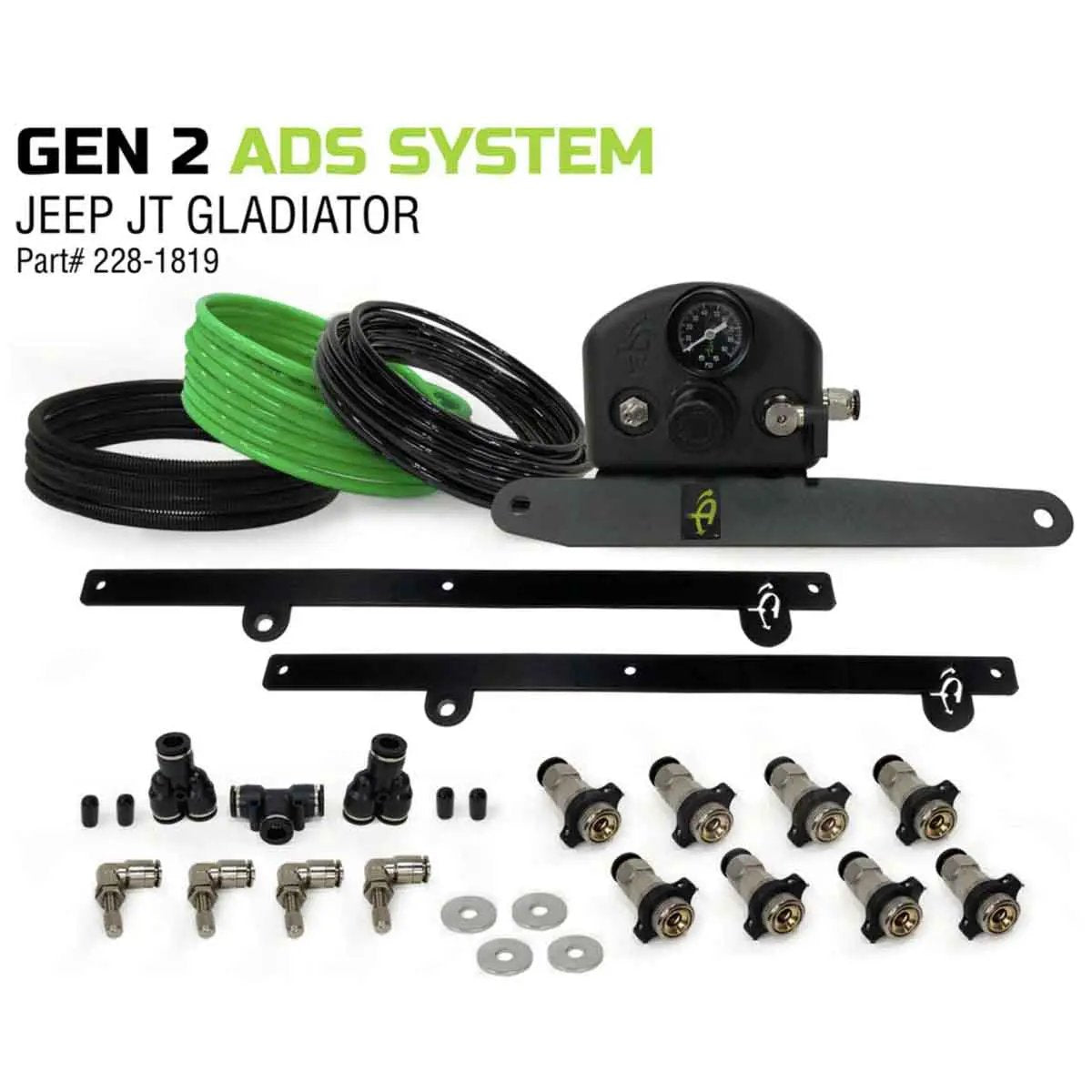UDA 4 Tire Inflation System - Engine Mount With Box, Fittings, Hoses & Storage Bag - Black by UDA