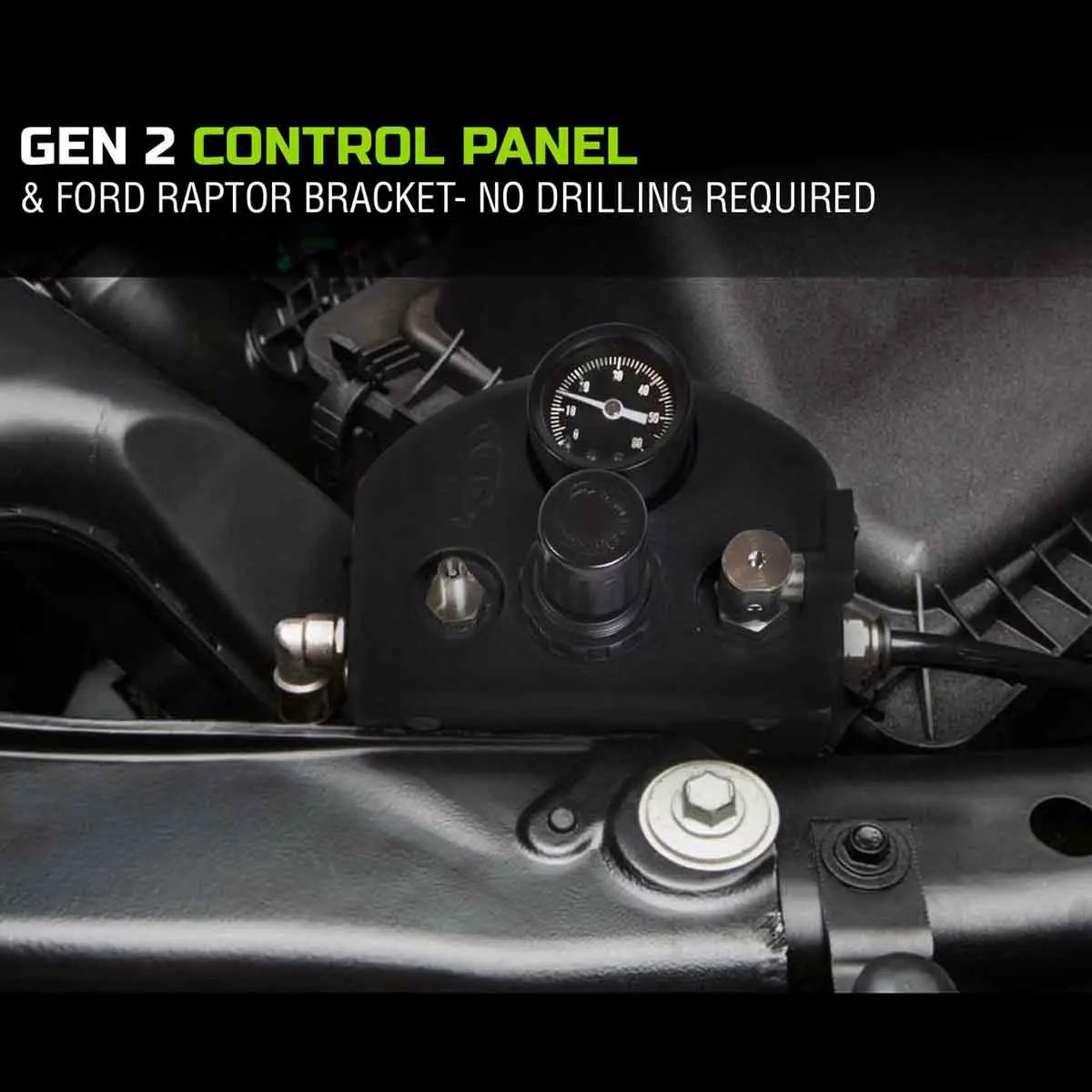 UDA 4 Tire Inflation System - Ford Engine Mount With Box, Fittings, Hoses & Storage Bag - Black by UDA