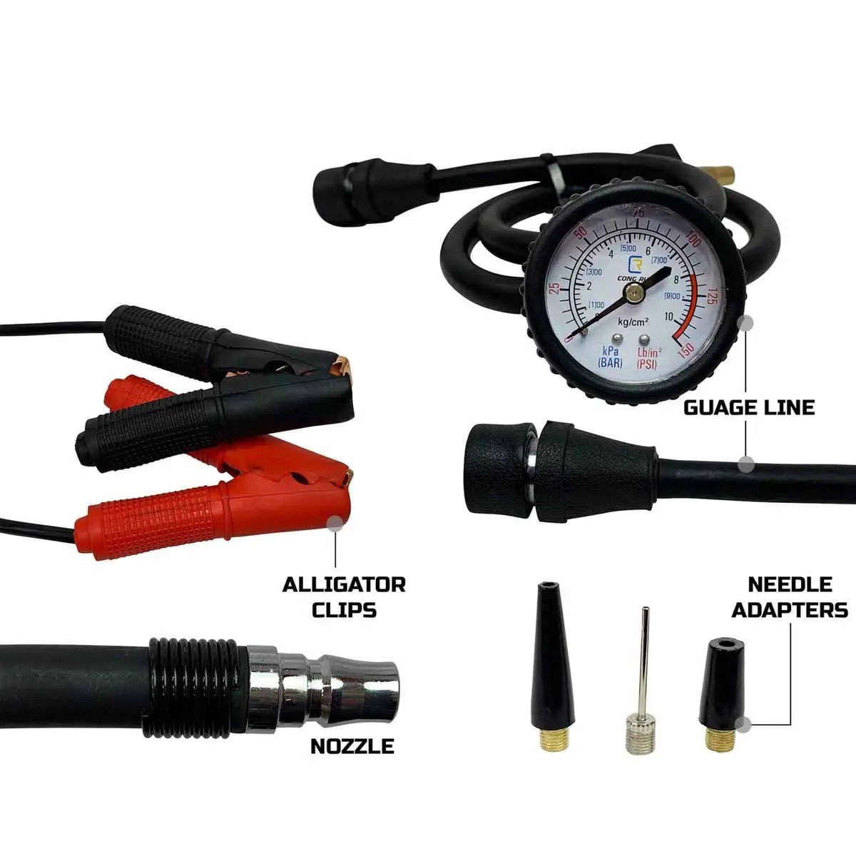 UDA EGOI Portable Air Twin Compressor System 5.6 CFM With Storage Bag, Hose & Attachments - Single Motor by UDA