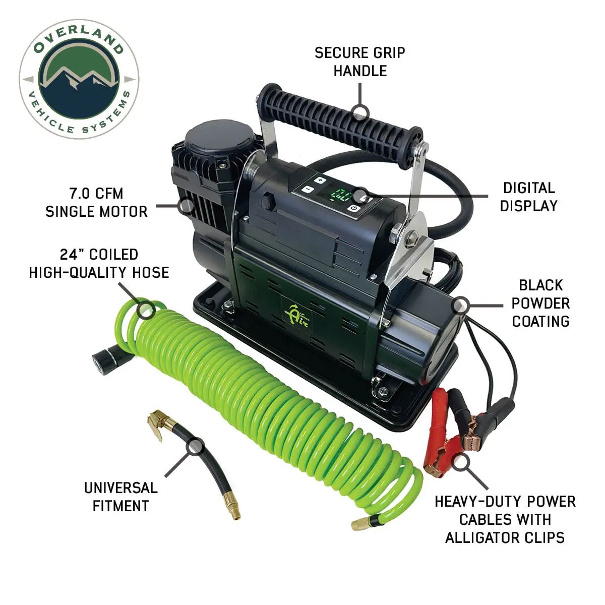 UDA EGOI Portable Air Twin Compressor System 7.0 CFM With Digital Control Panel, Storage Bag, Hose & Attachments - Single Motor by UDA