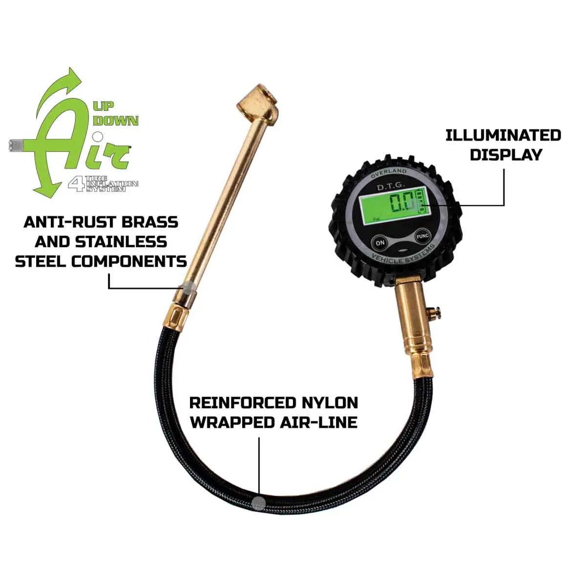 UDA Digital Tire Gauge with Valve Kit & Storage Bag by UDA