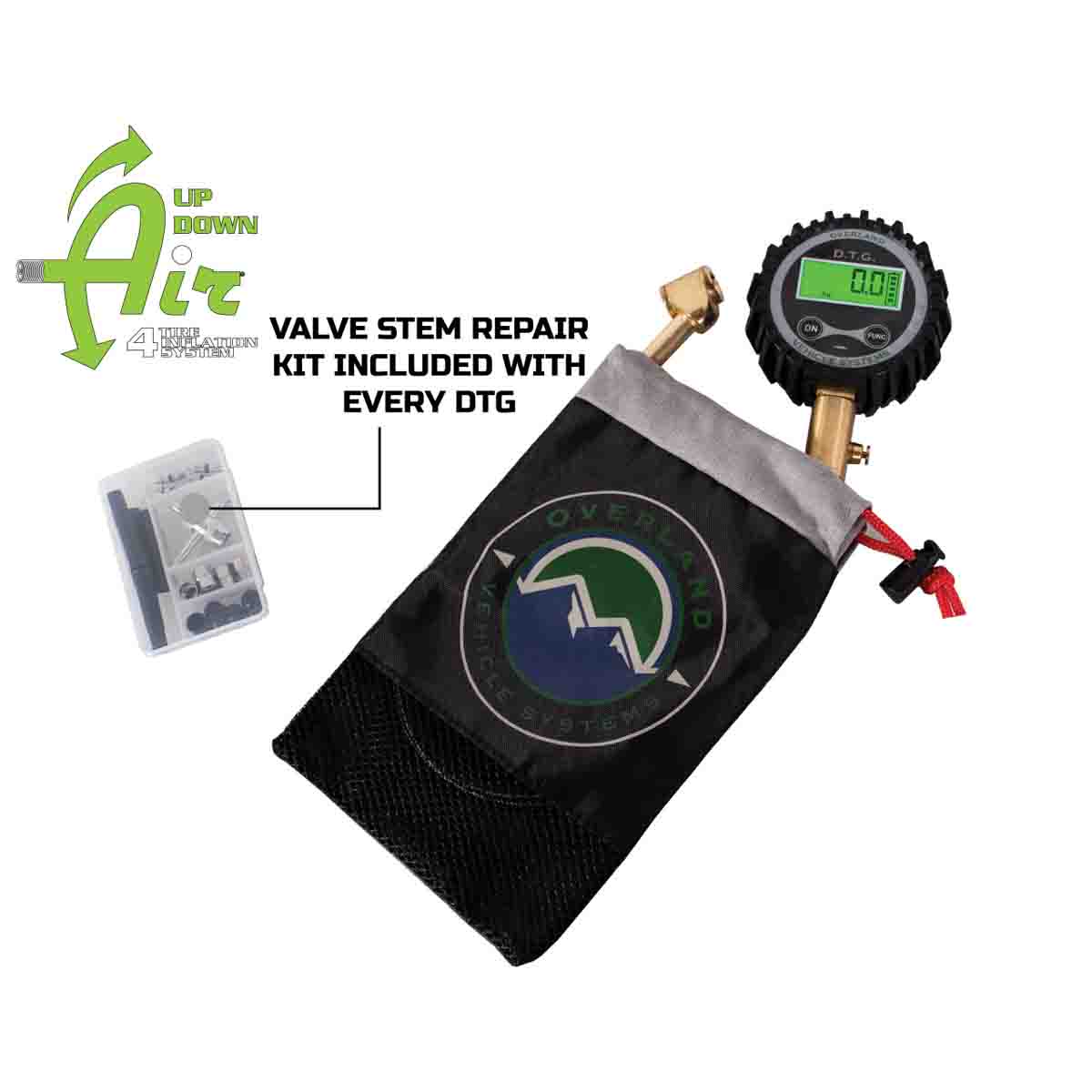 UDA Digital Tire Gauge with Valve Kit & Storage Bag by UDA