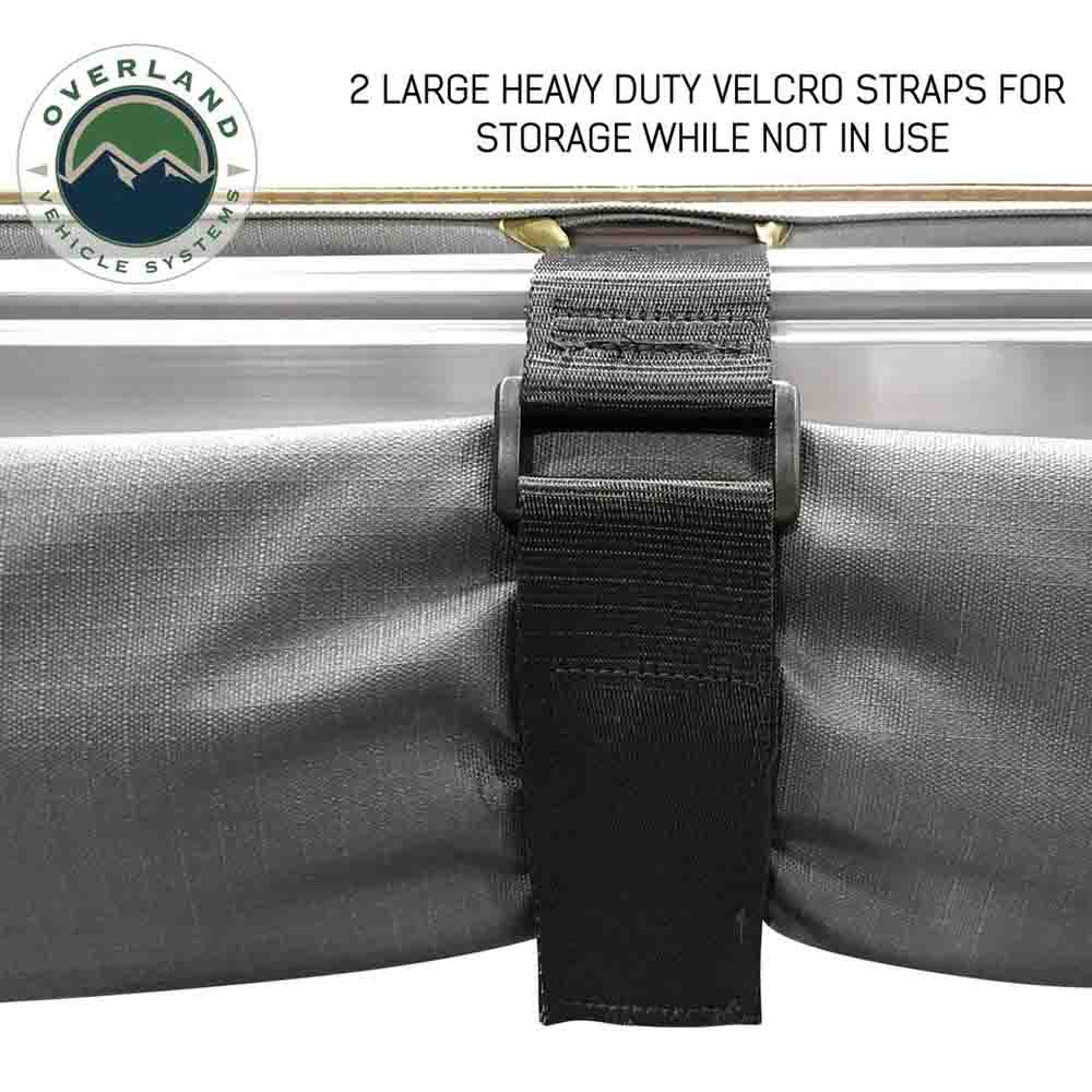 OVS HD Nomadic 2.5 - Awning, 8.0' Long, Grey Body, Green Trim & Black Travel Cover by OVS