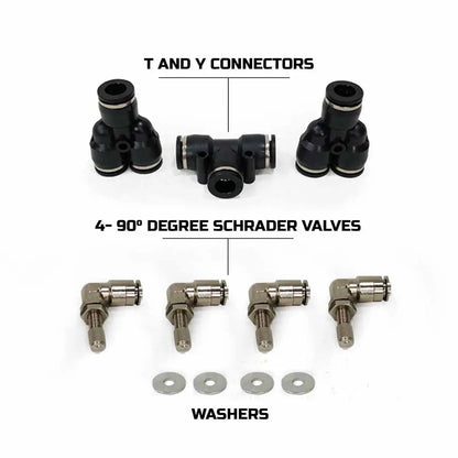 UDA 4 Tire Inflation System Universal With Box, Fittings, Hoses & Storage Bag - Black by UDA