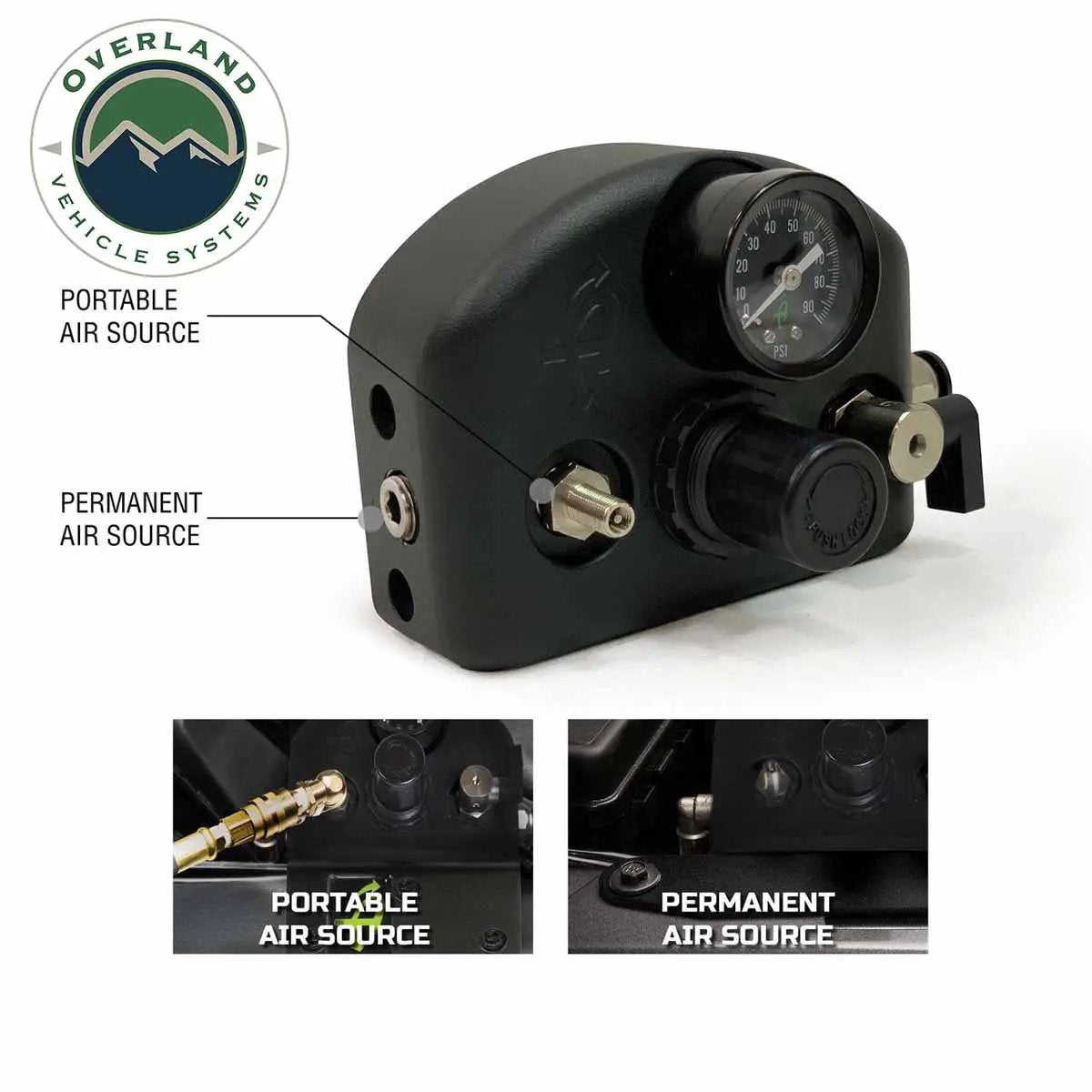 UDA 4 Tire Inflation System - Jeep Engine Mount With Box, Fittings, Hoses & Storage Bag - Black by UDA