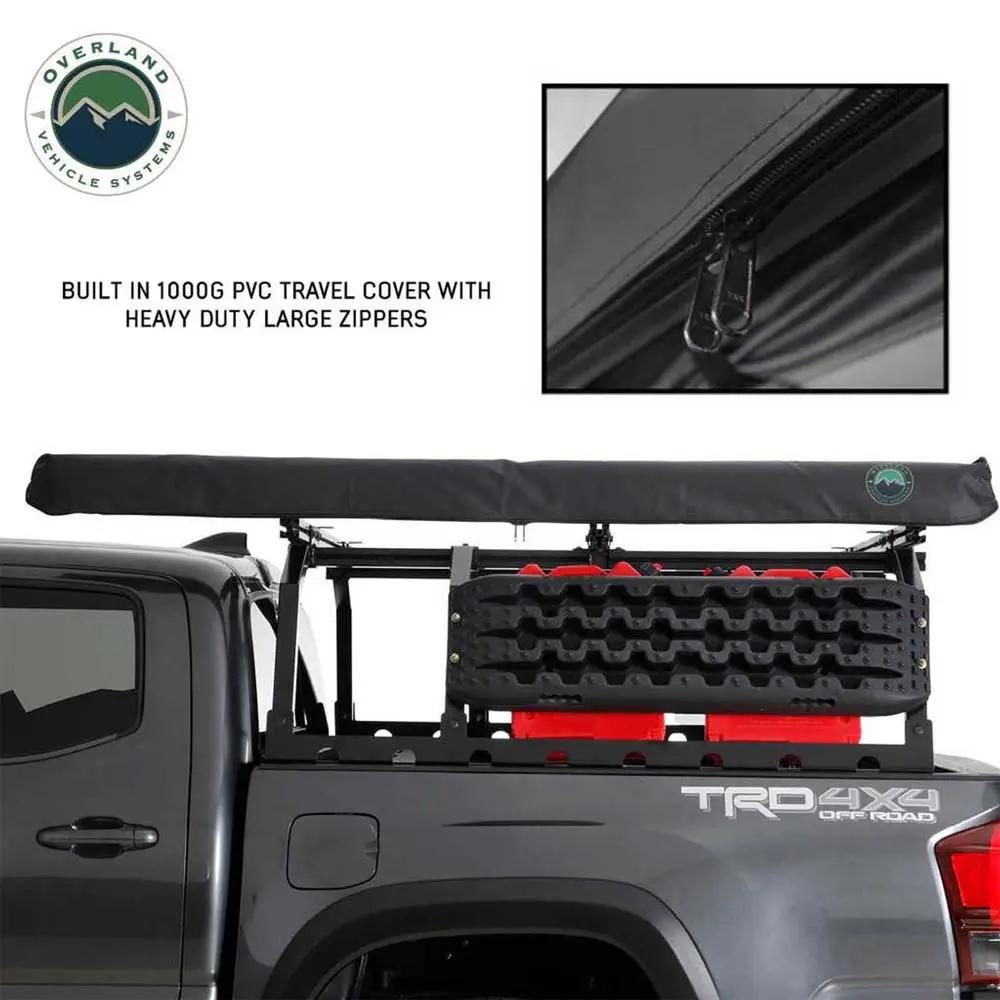 OVS HD Nomadic 2.5 - Awning, 8.0' Long, Grey Body, Green Trim & Black Travel Cover by OVS