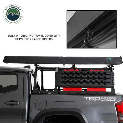 OVS HD Nomadic 2.5 - Awning, 8.0' Long, Grey Body, Green Trim & Black Travel Cover by OVS