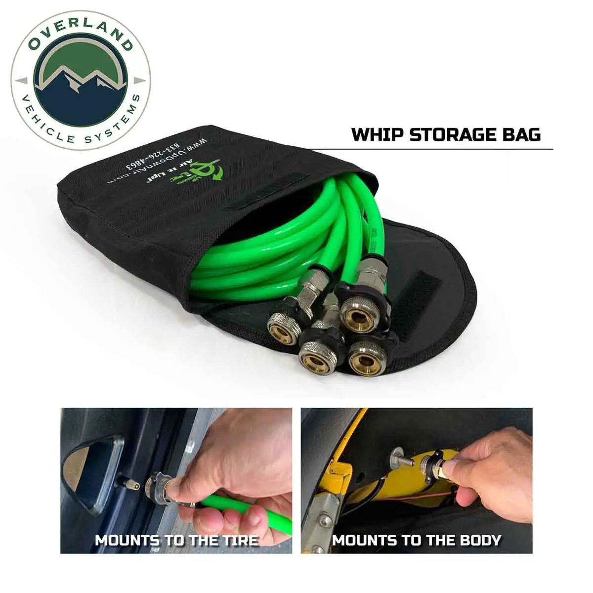 UDA 4 Tire Inflation System - Jeep Engine Mount With Box, Fittings, Hoses & Storage Bag - Black by UDA