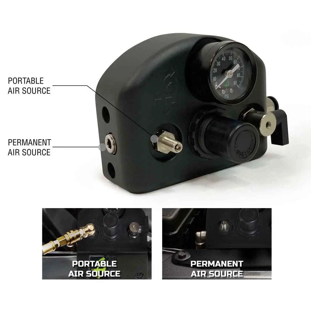 UDA 4 Tire Inflation System Universal With Box, Fittings, Hoses & Storage Bag - Black by UDA