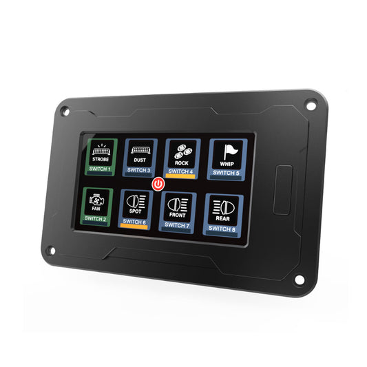 Panel de leyenda Acumen con pantalla táctil de 4,3 pulgadas para caja de interruptores de corriente de 8 bandas para el coche