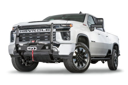 Warn Bolt-on center only grille guard bundle for Trans4mer mounting system. Welded tabs allow for mounting of lights and offers increased protection for the OE bumper, winch, and vehicle grille.