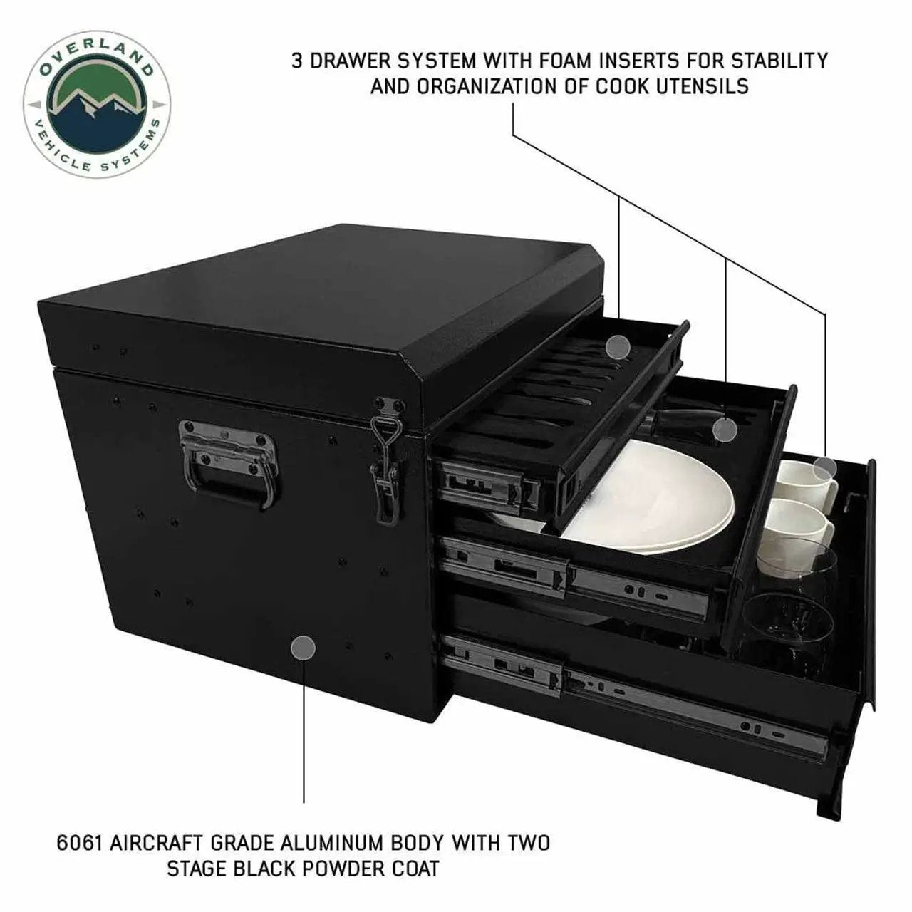 OVS Overland Kitchen Kit - 39 Piece Utensil, Aluminum Storage Box With Custom Cut Foam by OVS