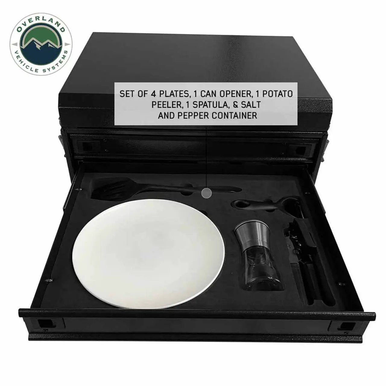OVS Overland Kitchen Kit - 39 Piece Utensil, Aluminum Storage Box With Custom Cut Foam by OVS