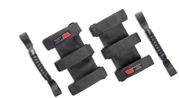 Warn Rubber Grips Attach To Roll Bar With Nylon Straps; Set of 2