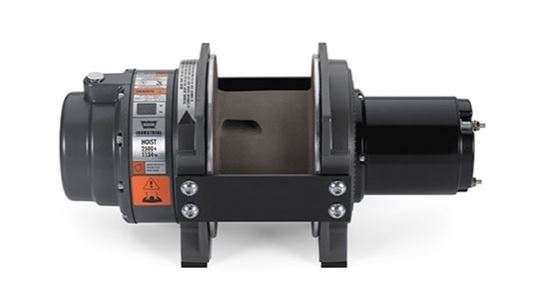Warn 12 Volt; Permanent Magnet; Counter-Clockwise Drum Rotation; 2500 Pound Line Pull Capacity; Without Rope; Without Fairlead; Without Remote; 21:1 Gear Reduction; Automatic Cone Brake