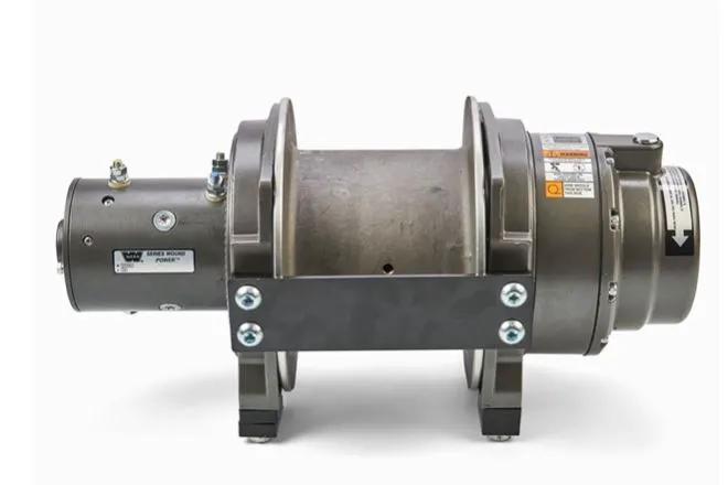 Warn 24 Volt Electric; 4000 Pound Line Pull Capacity; Without Rope; Without Fairlead; Without Remote; 315 Gear Reduction; Automatic Disc Brake by Warn