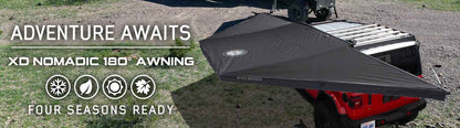 OVS XD Nomadic 180 - Awning, Universal, Black Body, Black Trim W/Black Travel Bag by OVS