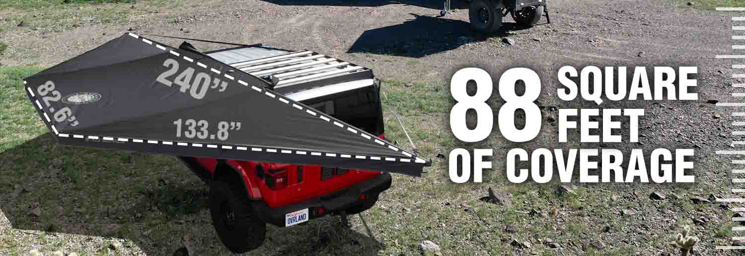 OVS XD Nomadic 180 - Awning, Universal, Black Body, Black Trim W/Black Travel Bag by OVS